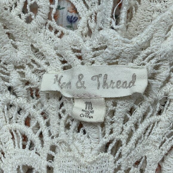 🎉Hem & Thread White, Orange & Blue Sheer Tank - Picture 4 of 7